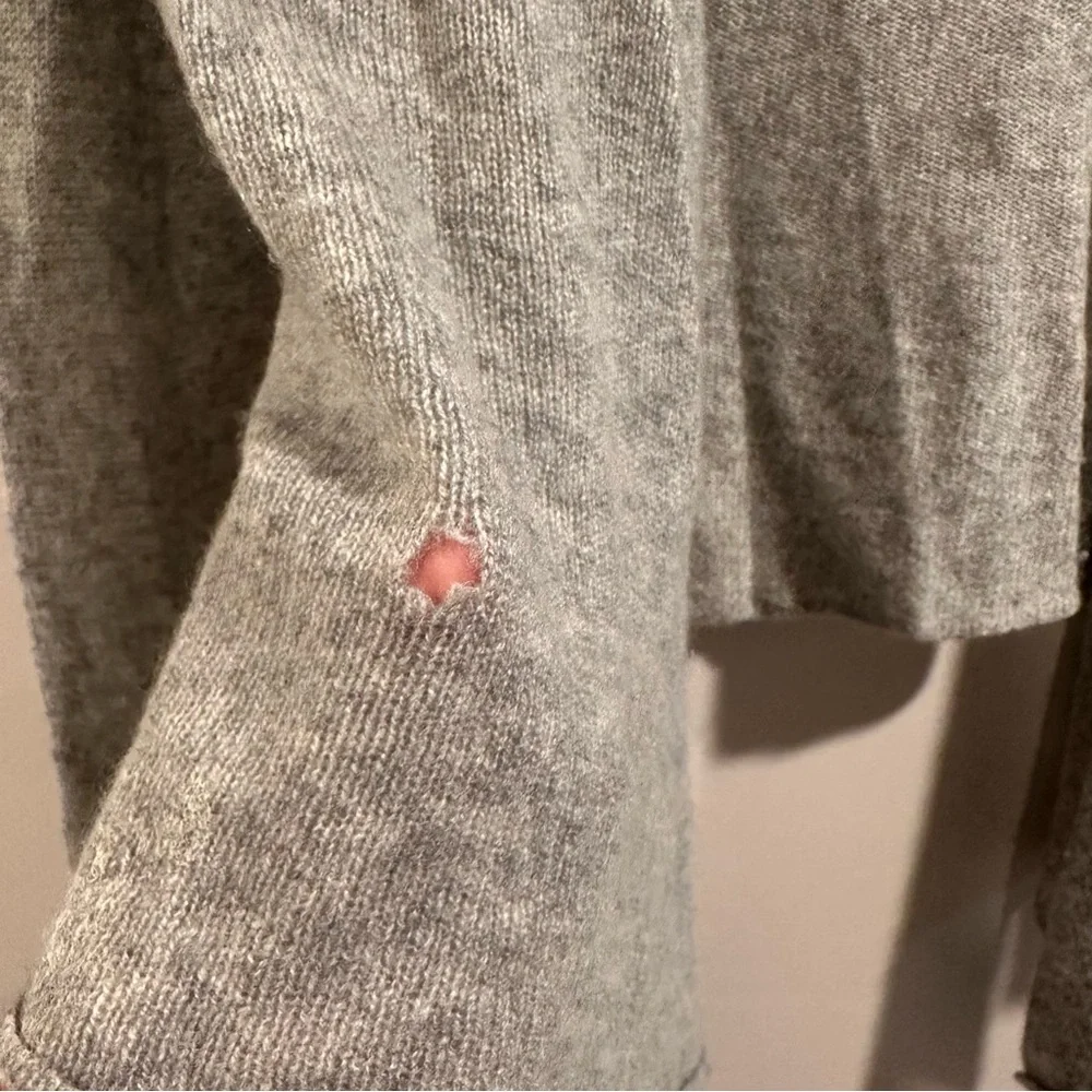 Philosophy Dane Lewis Light Gray 100% Cashmere Open Cardigan Sweater High-LowHem - Picture 9 of 15